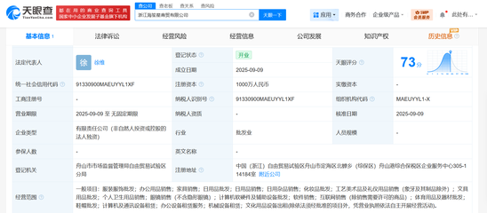 海馬體跨界布局 成立海笙星商貿(mào)公司，注冊資本1000萬進軍工藝美術品與禮儀用品市場